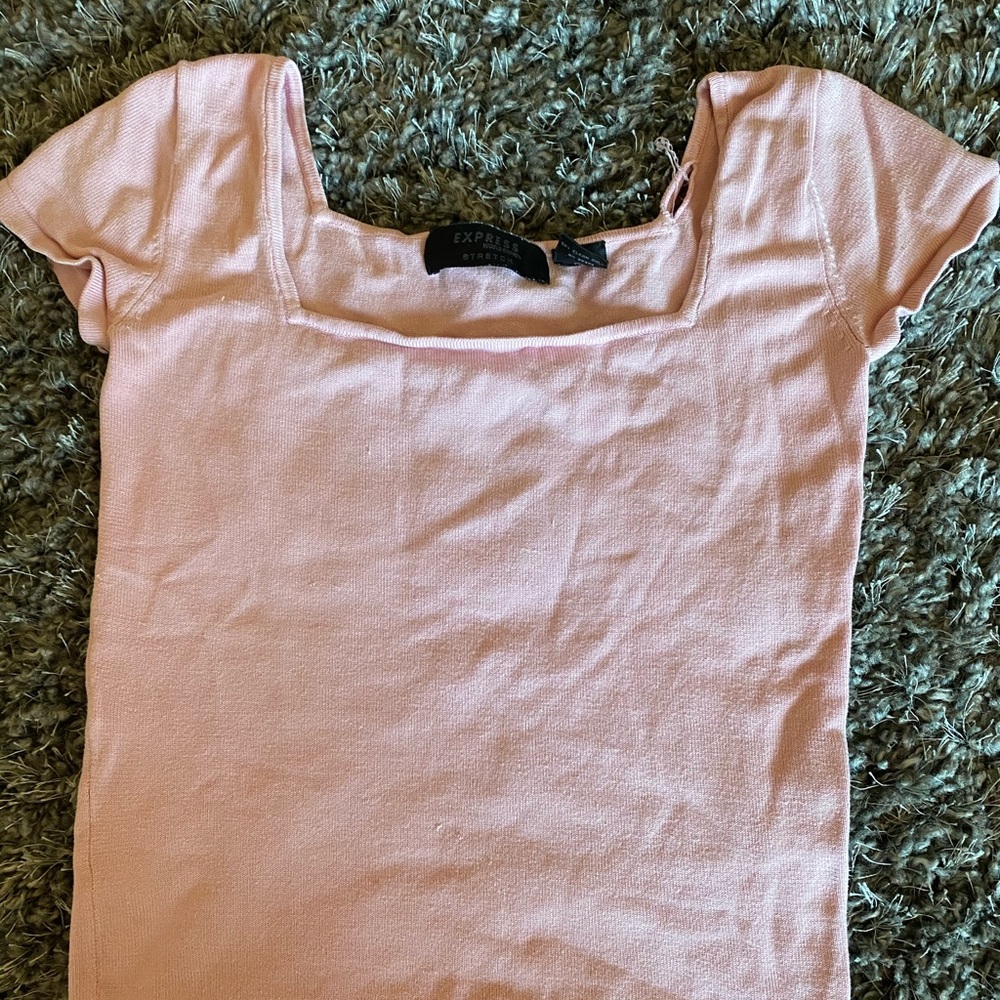 Baby pink square neck short sleeve